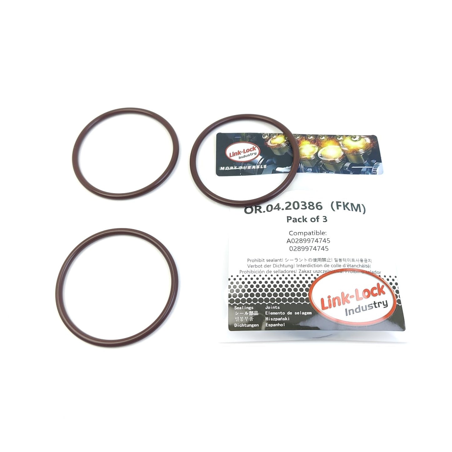 LINK-LOCK 3PCS OR.04.20386 FKM Viton Sealing O-Ring Kit of Oil Filter A0289974745 0289974745 for MERCEDES-BENZ
