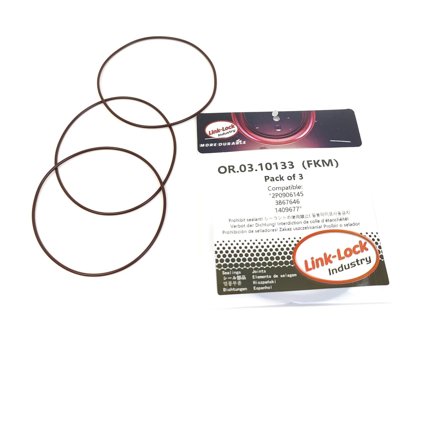 LINK-LOCK 3PCS OR.03.10133 FKMバイトンシーリングOリングキット インテークホース用 2P0906145 3867646 1409677 DAF-ISBe-225用 FORD-ISB-286用 ISUZU-ISBe6.7E6-280B用 CUMMINS-ISB-200 ISB6.7用