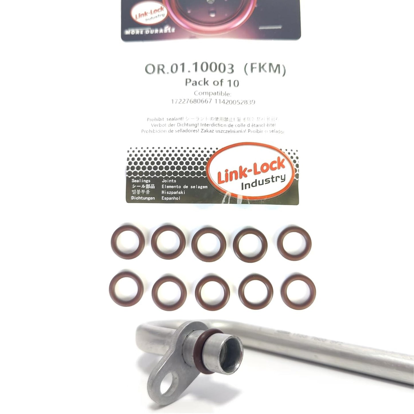 링크-록 10PCS FKM 바이톤 OR.01.10003 터보차징 파이프라인 O-링 17227680667 11420052839 BMW N13 K1200 K1300 K1600용