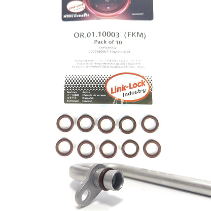 링크-록 10PCS FKM 바이톤 OR.01.10003 터보차징 파이프라인 O-링 17227680667 11420052839 BMW N13 K1200 K1300 K1600용