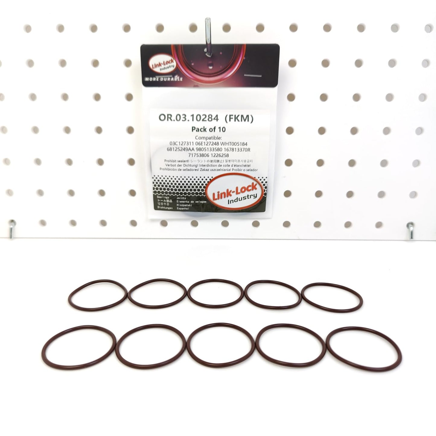 LINK-LOCK 10PCS OR.03.10284 FKM Viton Sealing O-Ring Kit of Fuel Pump 03C127311 06E127248 WHT005184 68125249AA 9805133580 167813370R 71753806 1226258 2582102 VWN3CA9T523AA C2D26536 JDE8969 LR010861