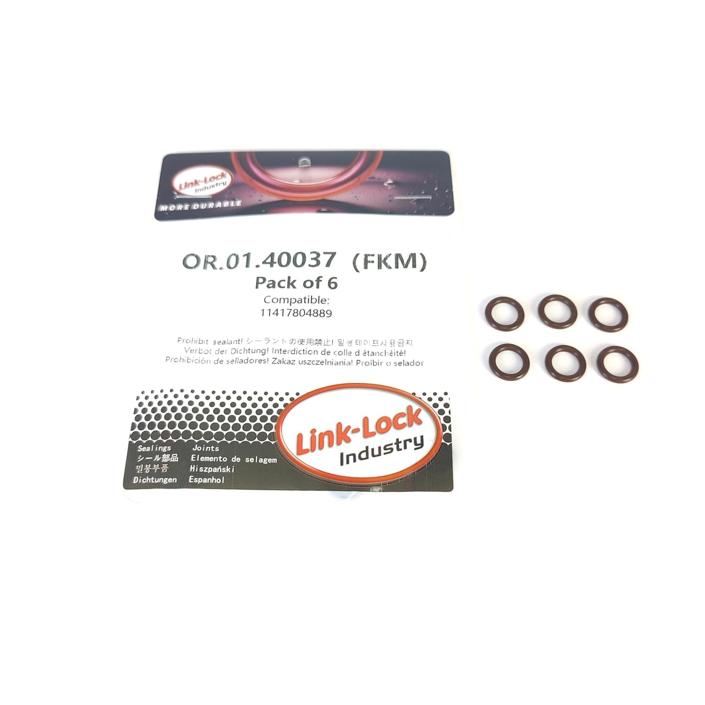 LINK-LOCK 6個 FKM Viton OR.01.40037 エンジンオイルポンプ Oリングガスケット 11417804889 BMW N47用
