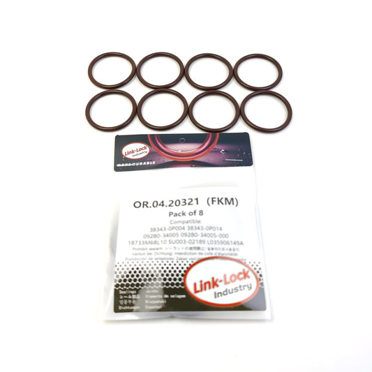 LINK-LOCK 8PCS OR.04.20321 FKM Viton Sealing O-Ring Kit of Coolant Pipe 38343-0P004 38343-0P014 09280-34005 09280-34005-000 18733M68L10 SU003-02189 L035906149A for BESTUNE for INFINITI for SUZUKI
