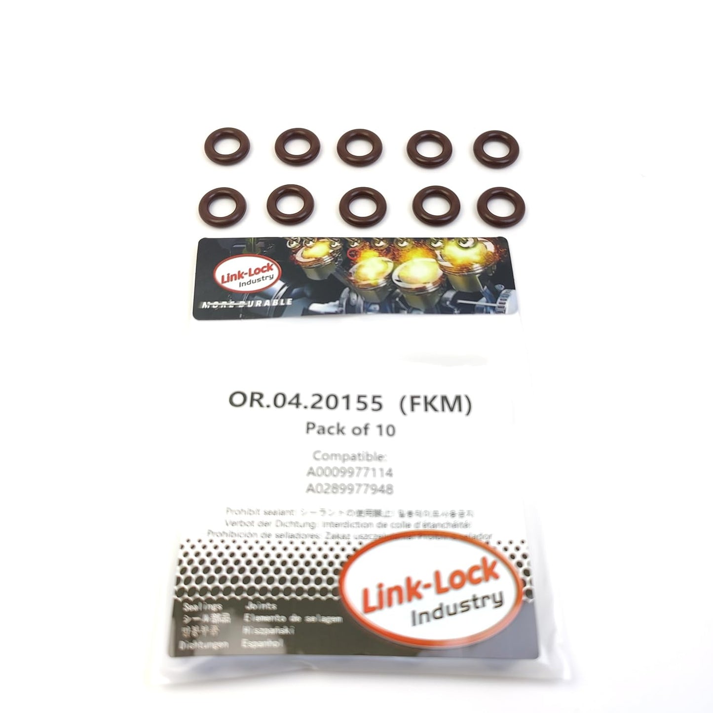 LINK-LOCK 10PCS OR.04.20155 FKM Viton Sealing O-Ring Kit of Turbocharger A0009977114 A0289977948 0009977114 0289977948 for MERCEDES-BENZ