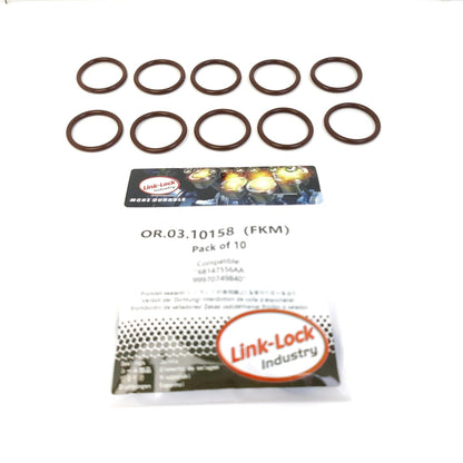 LINK-LOCK 10PCS OR.03.10158 FKMバイトンシーリングOリングキット クーラントパイプライン用 68147556AA 99970749840 PORSCHE-DPGA DPGB DNZB M48.00 M48.50 M48.50S M48.50T