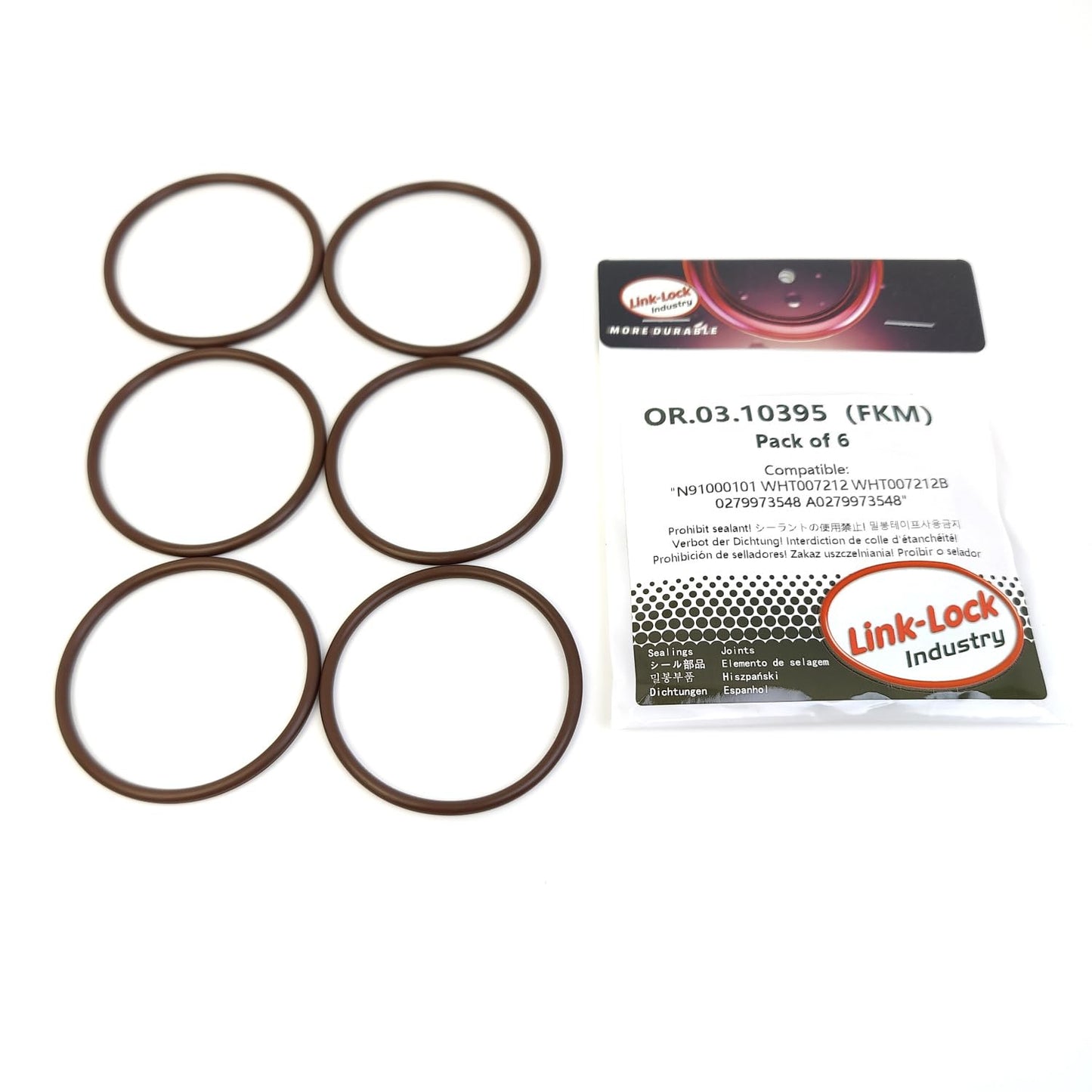LINK-LOCK 6PCS OR.03.10395 FKM Viton Sealing O-Ring Kit of Vacuum pump N91000101 WHT007212 WHT007212B 0279973548 A0279973548 For MERCEDES-BENZ-M272 For AUDI-DKYA DLHC DUVA