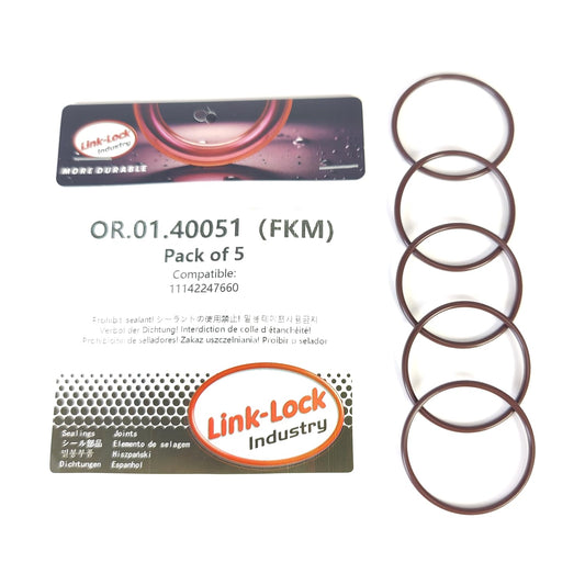 LINK-LOCK 5PCS FKM Viton OR.01.40051 エンジンタイミングギアケースカバーOリング 11142247660 BMW M47 M57用