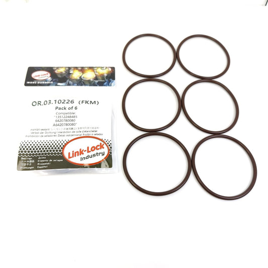 LINK-LOCK 6PCS OR.03.10226 FKM Viton Sealing O-Ring Kit of Fuel injection pump 13512248485 6420780080 A6420780080 For MERCEDES-BENZ-OM642 OM629 For JEEP-EXL For CHRYSLER-EXL M664