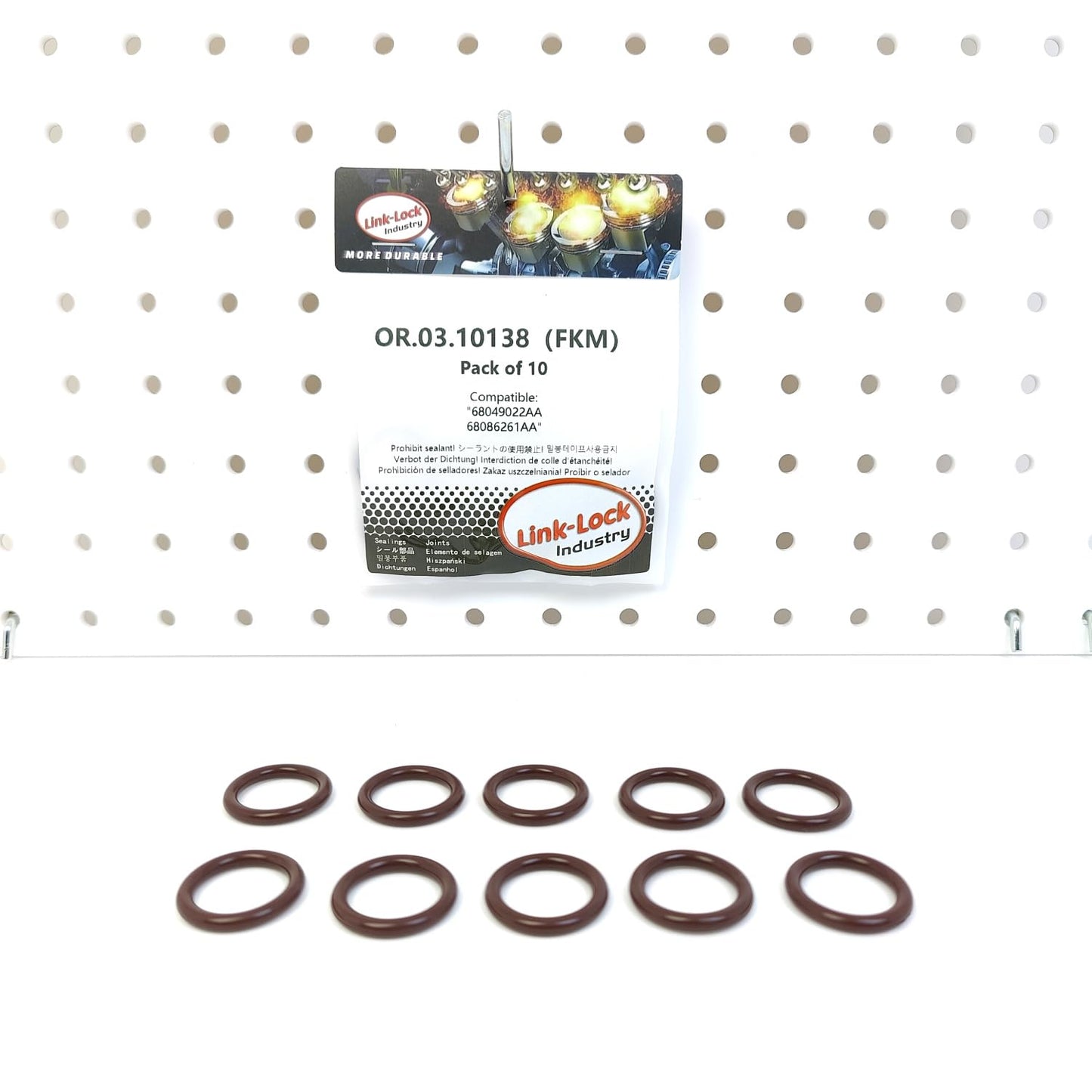 LINK-LOCK 10PCS OR.03.10138 FKMバイトン製シーリングOリングキット 冷却水パイプ用 68049022AA 68086261AA DODGE-ETJ RAM-ETJ ETL ETK ETM用
