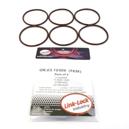 LINK-LOCK 6PCS OR.03.10306 FKM Viton Sealing O-Ring Kit of Turbocharger Air Hose 51.96501-0645 0129974245 A0129974245 For MERCEDES-BENZ-OM472 OM473