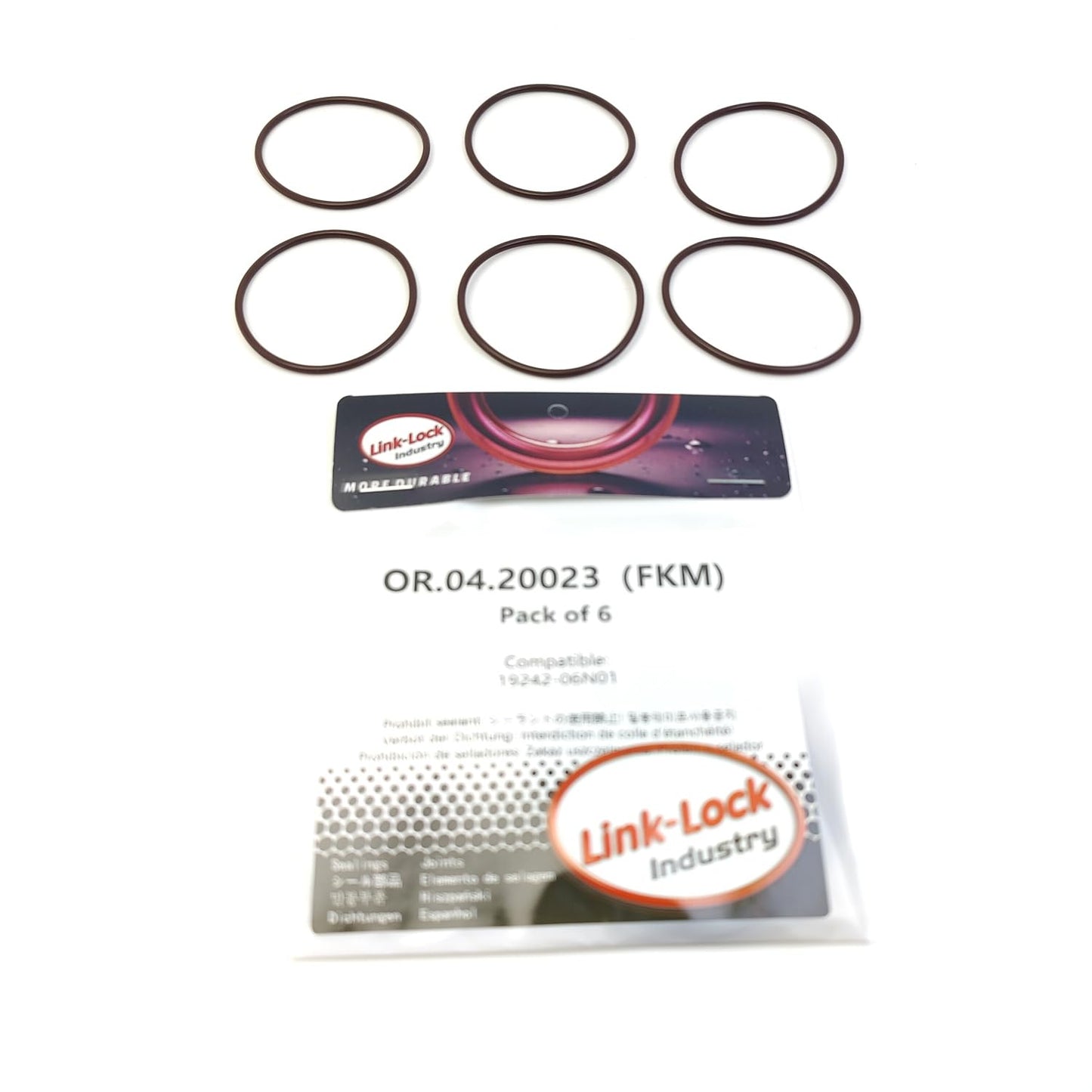 LINK-LOCK 6個 OR.04.20023 FKMバイトン 42×2 シール ユニバーサルOリングキット 19242-06N01 日産用