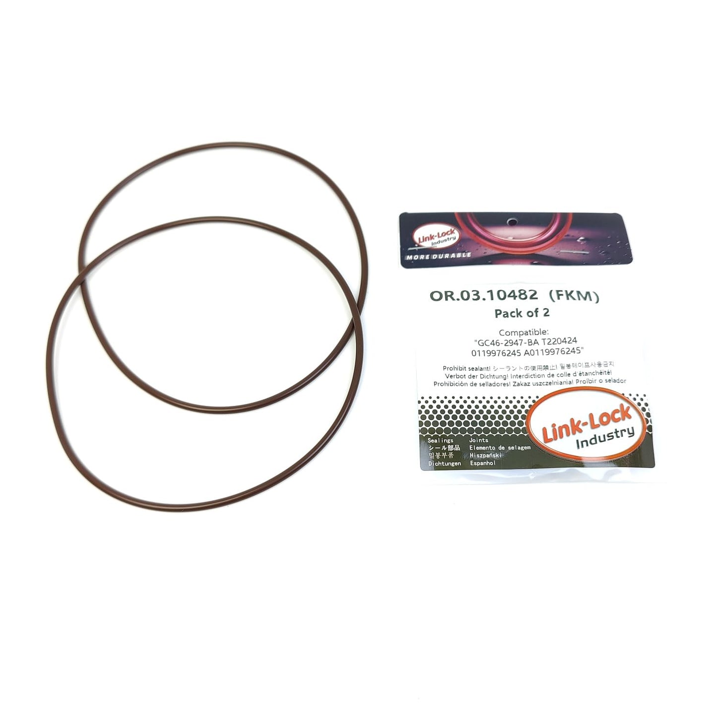LINK-LOCK 2PCS OR.03.10482 FKM Viton Sealing O-ring Kit of Cylinder liner GC46-2947-BA T220424 0119976245 A0119976245 For FORD For MERCEDES-BENZ