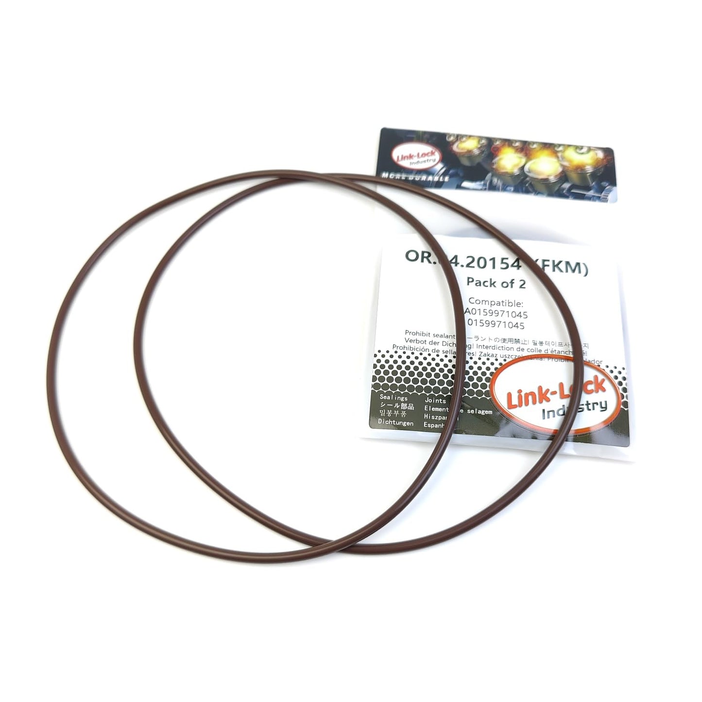 LINK-LOCK 2個 OR.04.20154 FKM バイオトン シーリング Oリングキット エキゾーストマニホールド A0159971045 0159971045 メルセデスベンツ用