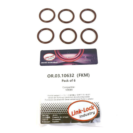 LINK-LOCK 6PCS OR.03.10632 FKM Viton 24.6×3.6 Sealing Universal O-Ring Kit 109080 For CUMMINS