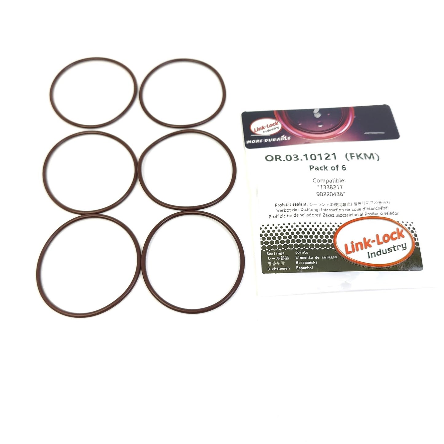 LINK-LOCK 6PCS OR.03.10121 FKM Viton Sealing O-Ring Kit Of Thermostat 1338217 90220436 For ROLLS-ROYCE-N73 For OPEL-16 18 20 C16 C18 E18 S18 C20