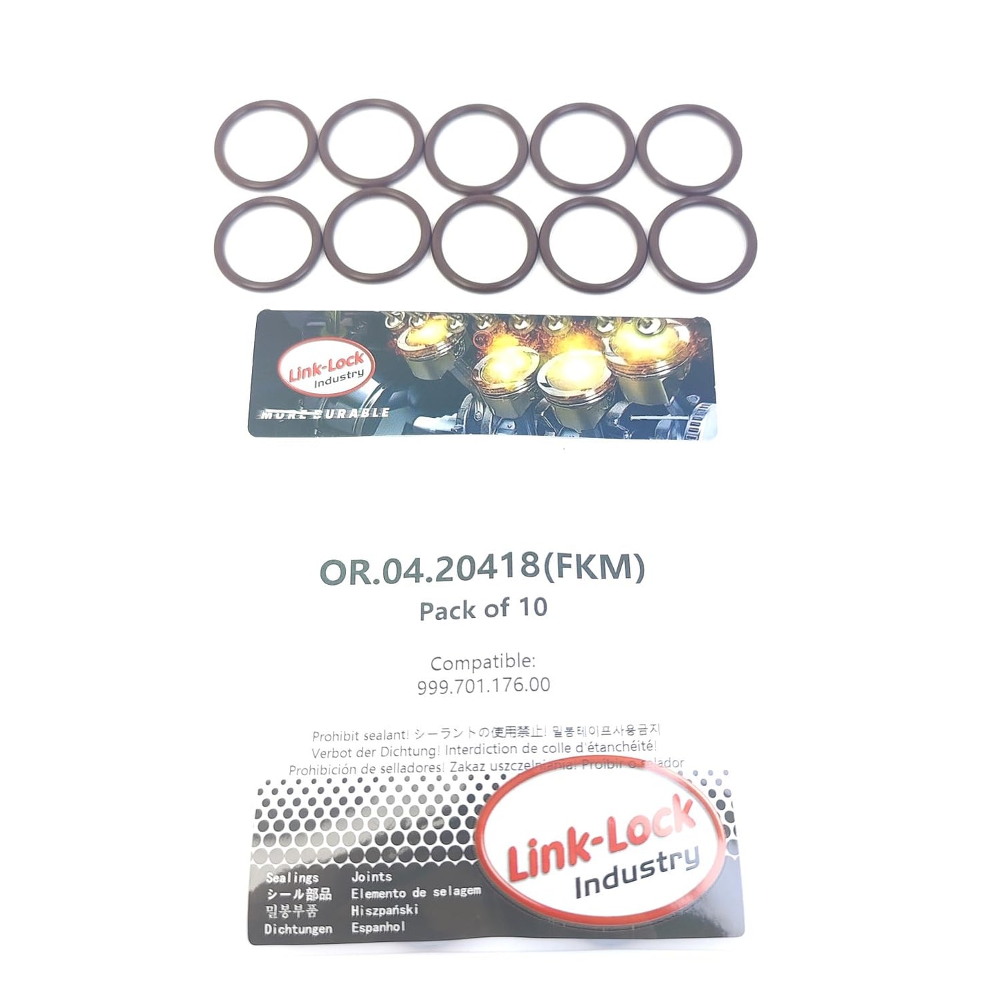 LINK-LOCK 10PCS OR.04.20418 FKM Viton Sealing O-Ring Kit of Oil Separator 999.701.176.00 for PORSCHE