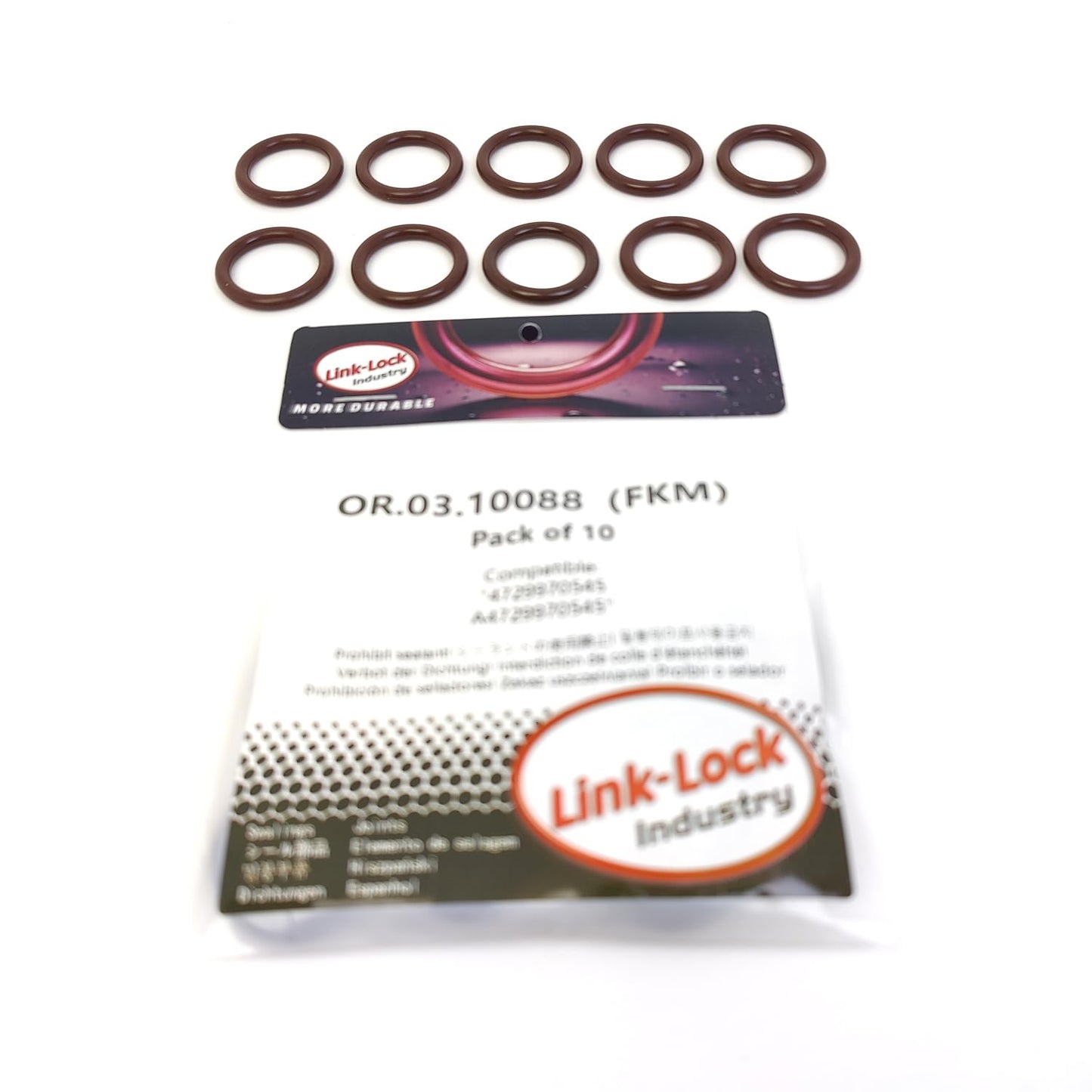 LINK-LOCK 10PCS OR.03.10088 FKM Viton Sealing O-Ring Kit Of Engine oil cooler 4729970545 A4729970545 For MERCEDES-BENZ-OM471 For SETRA