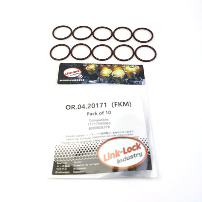 LINK-LOCK 10PCS OR.04.20171 FKM VitonエキゾーストマニホールドOリングキット 11717590062 6000608378 BMW-N43用 FIAT用