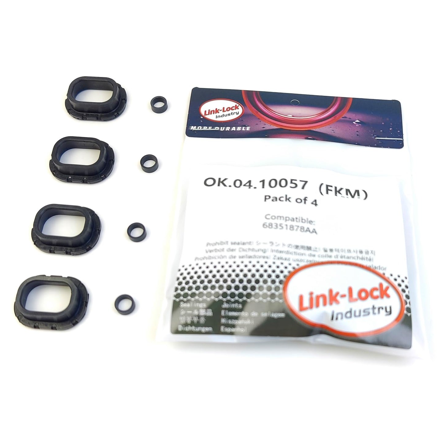LINK-LOCK 4Set OK.04.10057 fuel injector repair kit 68351878AA with FKM Viton O-RING For ALFA ROMEO For CHRYSLER For JEEP ECX EC3 EC1 EC2 552