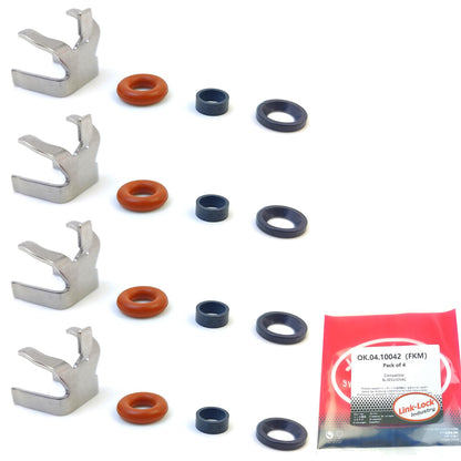 LINK-LOCK 4Set OK.04.10042 fuel injector repair kit BL3E9U509AC with FKM Viton O-RING For FORD 2.0T ST R9DA 2012-2014