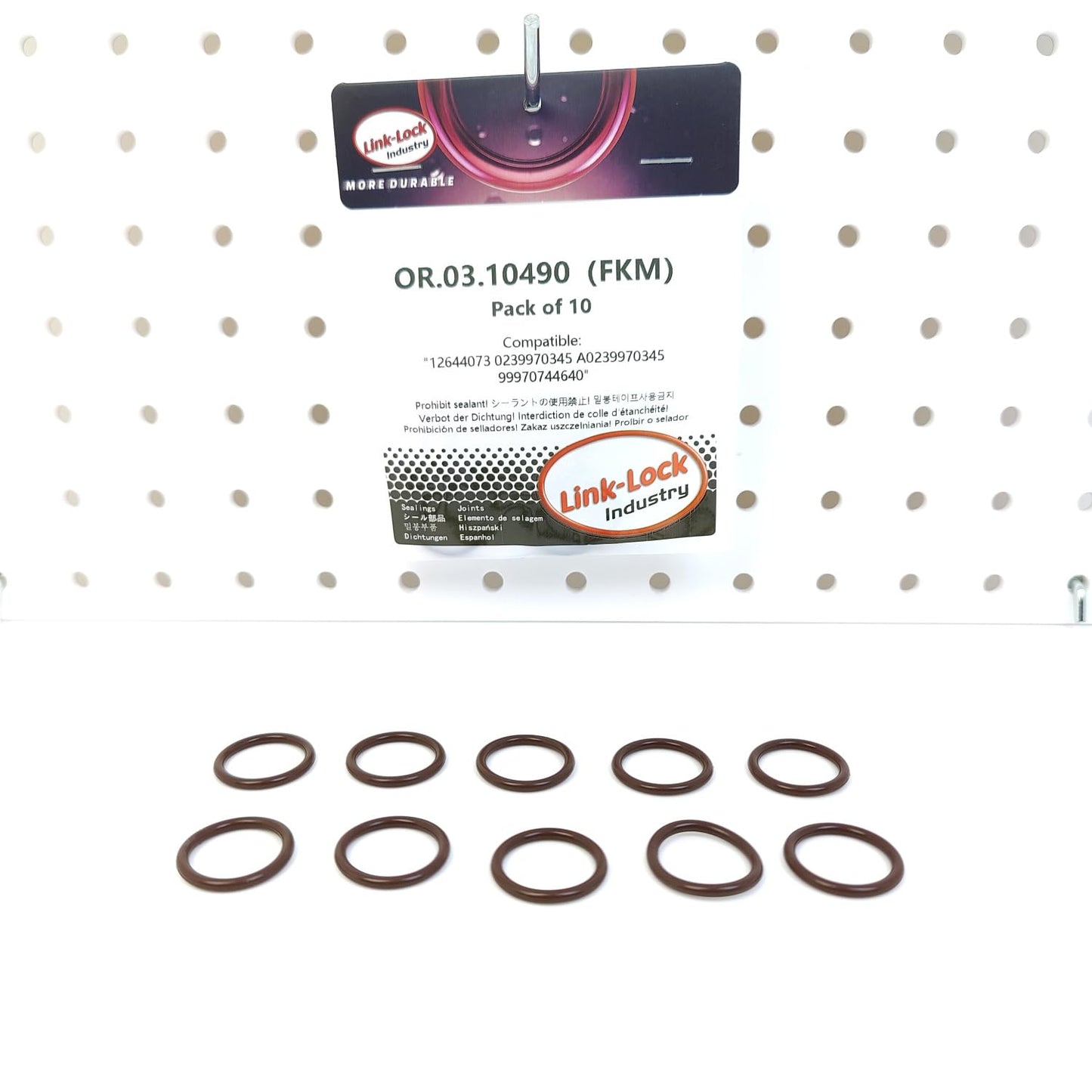 LINK-LOCK 10PCS OR.03.10490 FKMバイトンシーリングOリングキット ホースフィッティング用 12644073 0239970345 A0239970345 99970744640 ビュイック、キャデラック、シボレー、メルセデスベンツ、ポルシェ用