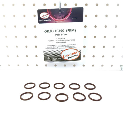 LINK-LOCK 10PCS OR.03.10490 FKMバイトンシーリングOリングキット ホースフィッティング用 12644073 0239970345 A0239970345 99970744640 ビュイック、キャデラック、シボレー、メルセデスベンツ、ポルシェ用