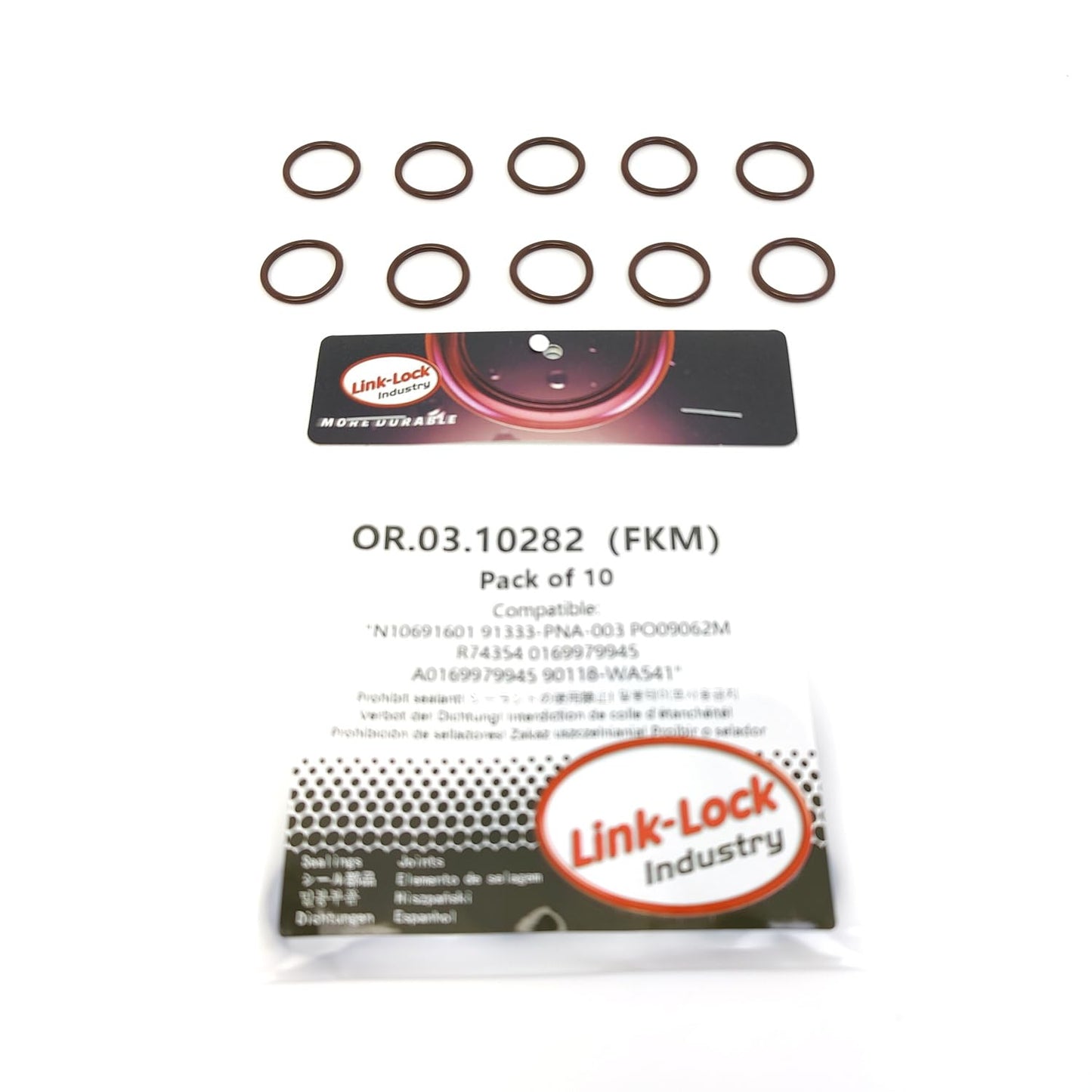 LINK-LOCK 10PCS OR.03.10282 FKM Viton カムシャフト調整およびスーパーチャージャーオイルドレンアウトレット用Oリングキット N10691601 91333-PNA-003 PO09062M R74354 0169979945 A0169979945 90118-WA541 アウディ用