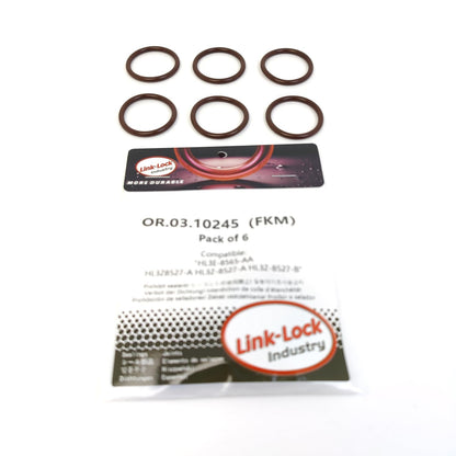 LINK-LOCK 6PCS OR.03.10245 FKM Viton Sealing O-Ring Kit of Thermostat housing HL3E-8565-AA HL3Z8527-A HL3Z-8527-A HL3Z-8527-B For FORD-URWA For FORD USA-T35PDTD For LINCOLN-T35PDTD