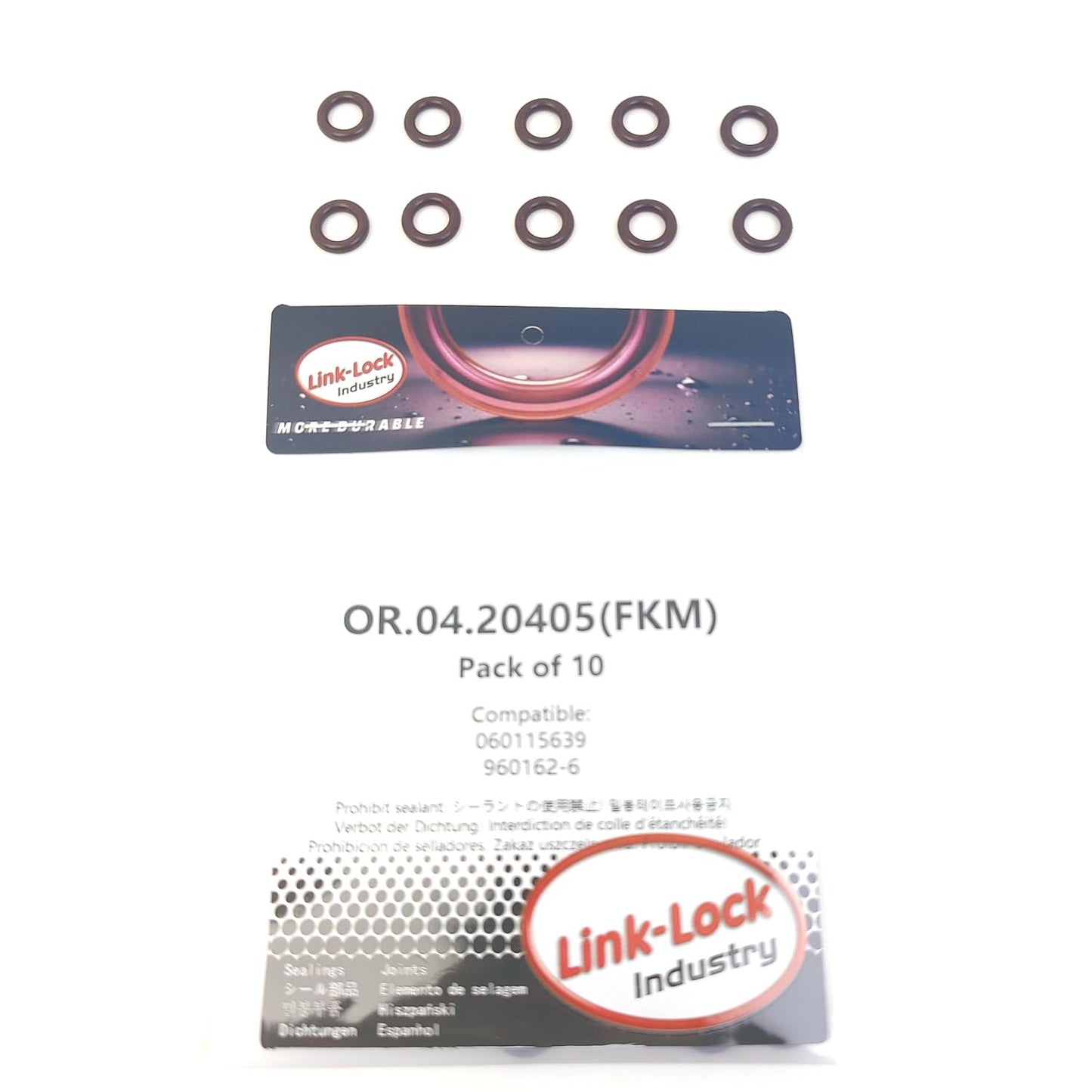 LINK-LOCK 10PCS OR.04.20405 FKM Viton Sealing O-Ring Kit of Engine Oil Dipstick Tube 060115639 960162-6 for VAG for VOLVO