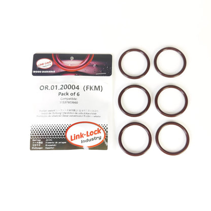 LINK-LOCK 6PCS FKM Viton OR.01.20004 Engine coolant pipe / Water hose O-Ring 11537603660 for BMW N20 N26