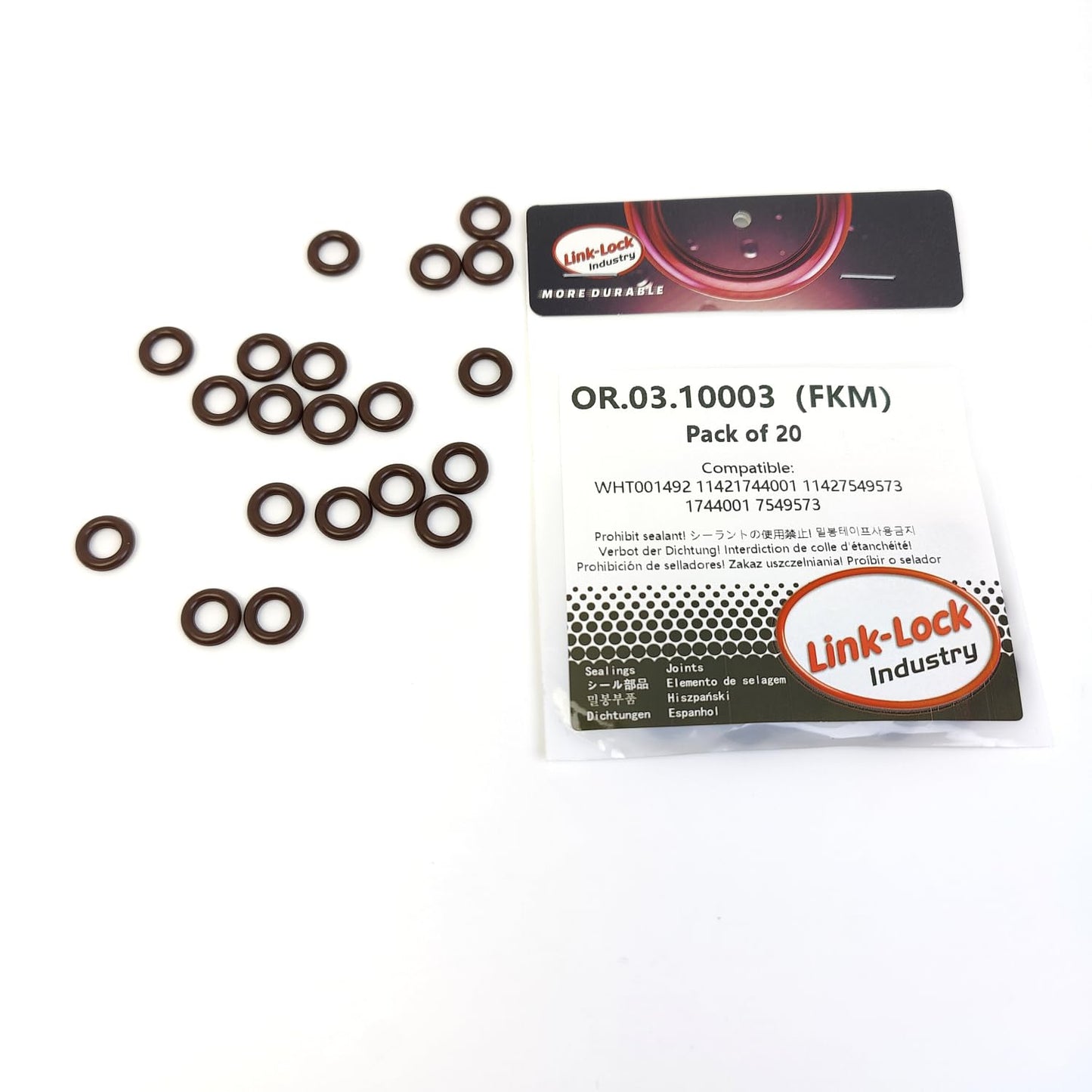 LINK-LOCK 20PCS OR.03.10003 FKM Viton Oリングキット 燃料インジェクター用 WHT001492 11421744001 11427549573 1744001 7549573 37835-PGK-A01 15066-ZL80A 16618-1KT0A 91309-58G-A01 BMW N20 M54 ホンダ用