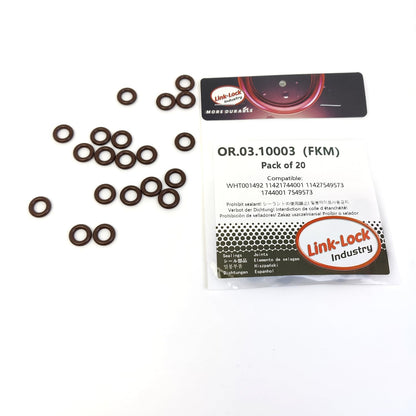 LINK-LOCK 20PCS OR.03.10003 FKM Viton Oリングキット 燃料インジェクター用 WHT001492 11421744001 11427549573 1744001 7549573 37835-PGK-A01 15066-ZL80A 16618-1KT0A 91309-58G-A01 BMW N20 M54 ホンダ用