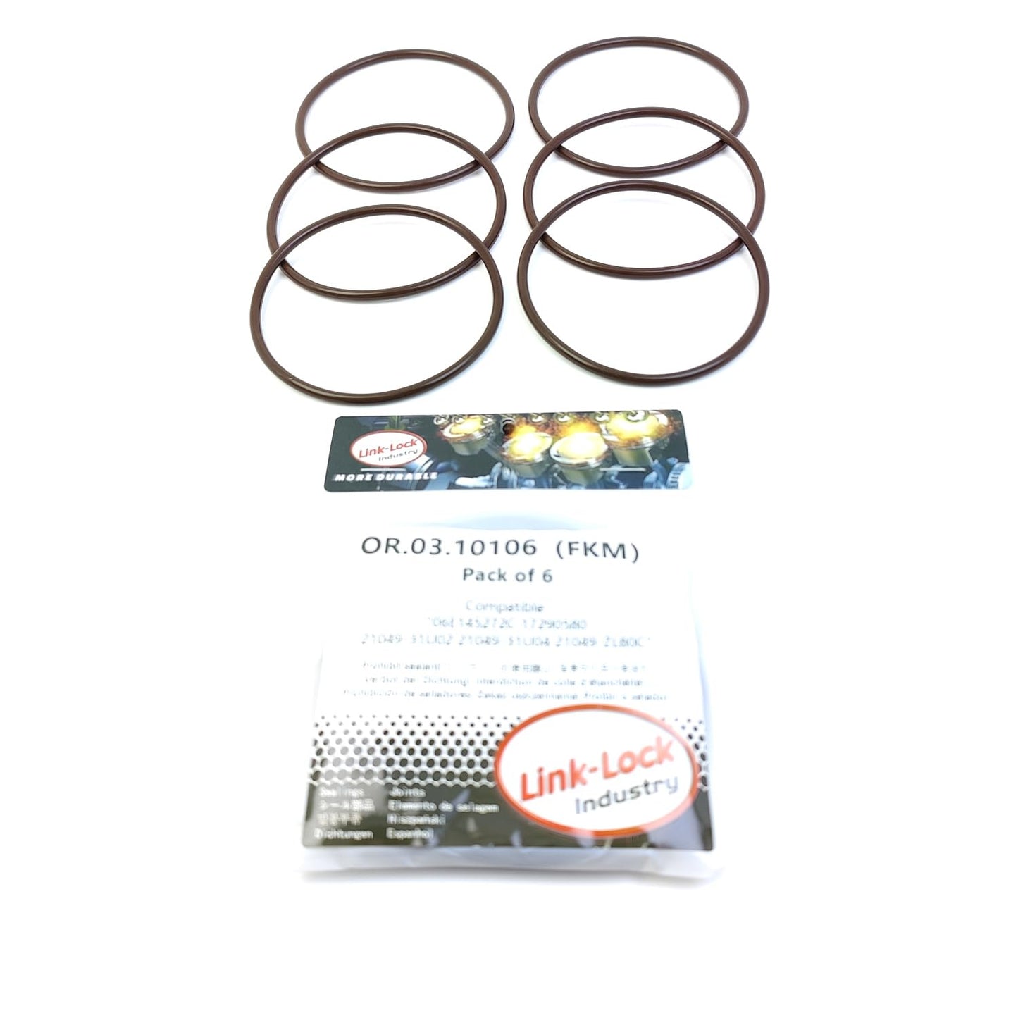 LINK-LOCK 6PCS OR.03.10106 FKM Viton Sealing O-Ring Kit Of Throttle valve connection 06E145272C 17290580 21049-31U02 21049-31U04 21049-ZL80C For AUDI-CMUA CRED CAKA CCBA CGWC CGXC For NISSAN