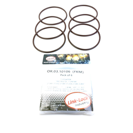 LINK-LOCK 6PCS OR.03.10106 FKM Viton スロットルバルブ接続用Oリングキット 06E145272C 17290580 21049-31U02 21049-31U04 21049-ZL80C AUDI-CMUA CRED CAKA CCBA CGWC CGXC NISSAN用