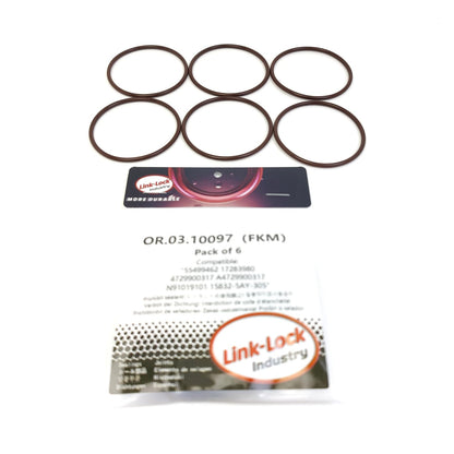 LINK-LOCK 6PCS OR.03.10097 FKM Viton Sealing O-Ring Kit Of Engine oil cooler 4729900317 A4729900317 N91019101 15832-5AY-305 For MERCEDES-BENZ-OM471 For AUDI-DYGA DJPB For CADILLAC-LSY For HONDA-P10A2