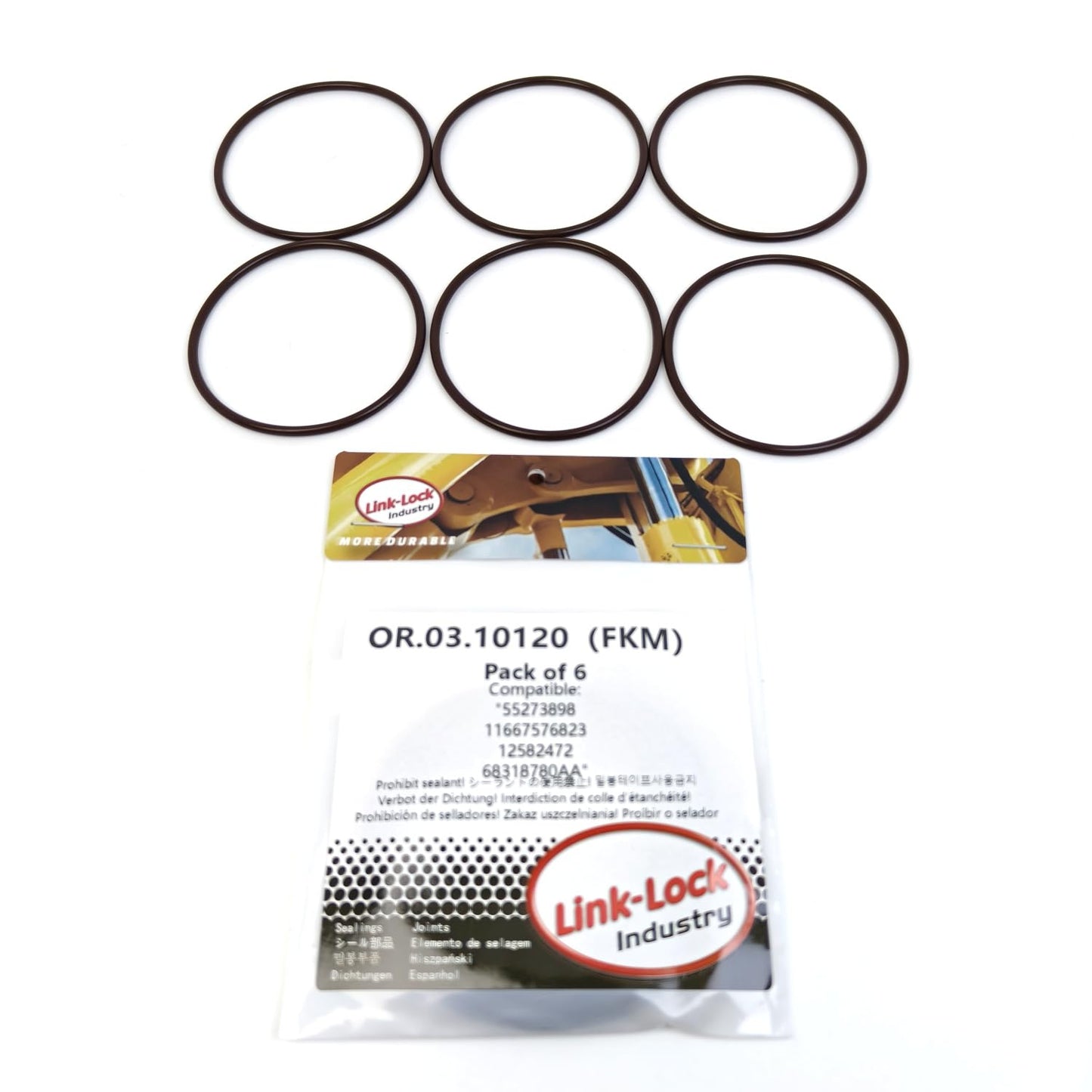 LINK-LOCK 6個 OR.03.10120 FKMバイトンシーリングOリングキット サーモスタット用 55273898 11667576823 12582472 68318780AA BUICK-LF1 LLT LFX LY7用 CADILLAC-LF1用 CHEVROLET-A30XH LFX X36XE用 OPEL-A30XF用