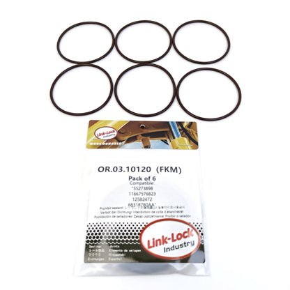 LINK-LOCK 6個 OR.03.10120 FKMバイトンシーリングOリングキット サーモスタット用 55273898 11667576823 12582472 68318780AA BUICK-LF1 LLT LFX LY7用 CADILLAC-LF1用 CHEVROLET-A30XH LFX X36XE用 OPEL-A30XF用