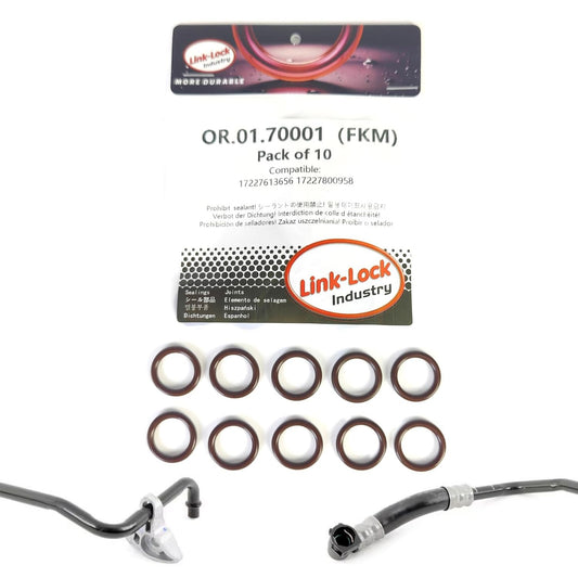 LINK-LOCK 10PCS FKM Viton OR.01.70001 Oリング トランスミッション冷却パイプ用ガスケット 17227613656 17227800958 BMW /MINI /RR54 N55 S55 S65用