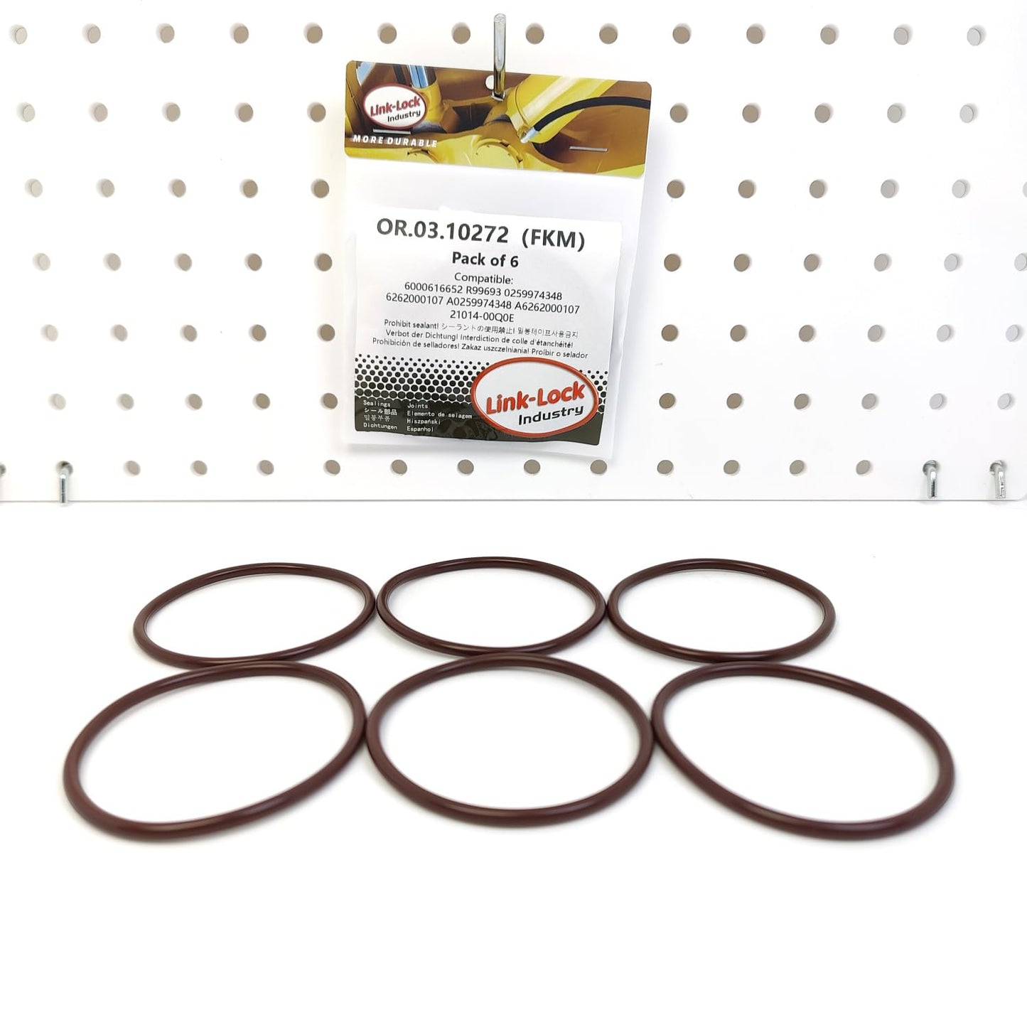 LINK-LOCK 6PCS OR.03.10272 FKM Viton ウォーターポンプ加圧エアチューブ用Oリングキット 210142393R 6000616652 R99693 0259974348 6262000107 A0259974348 A6262000107 21014-00Q0E 95517868 FLAT-R9M用