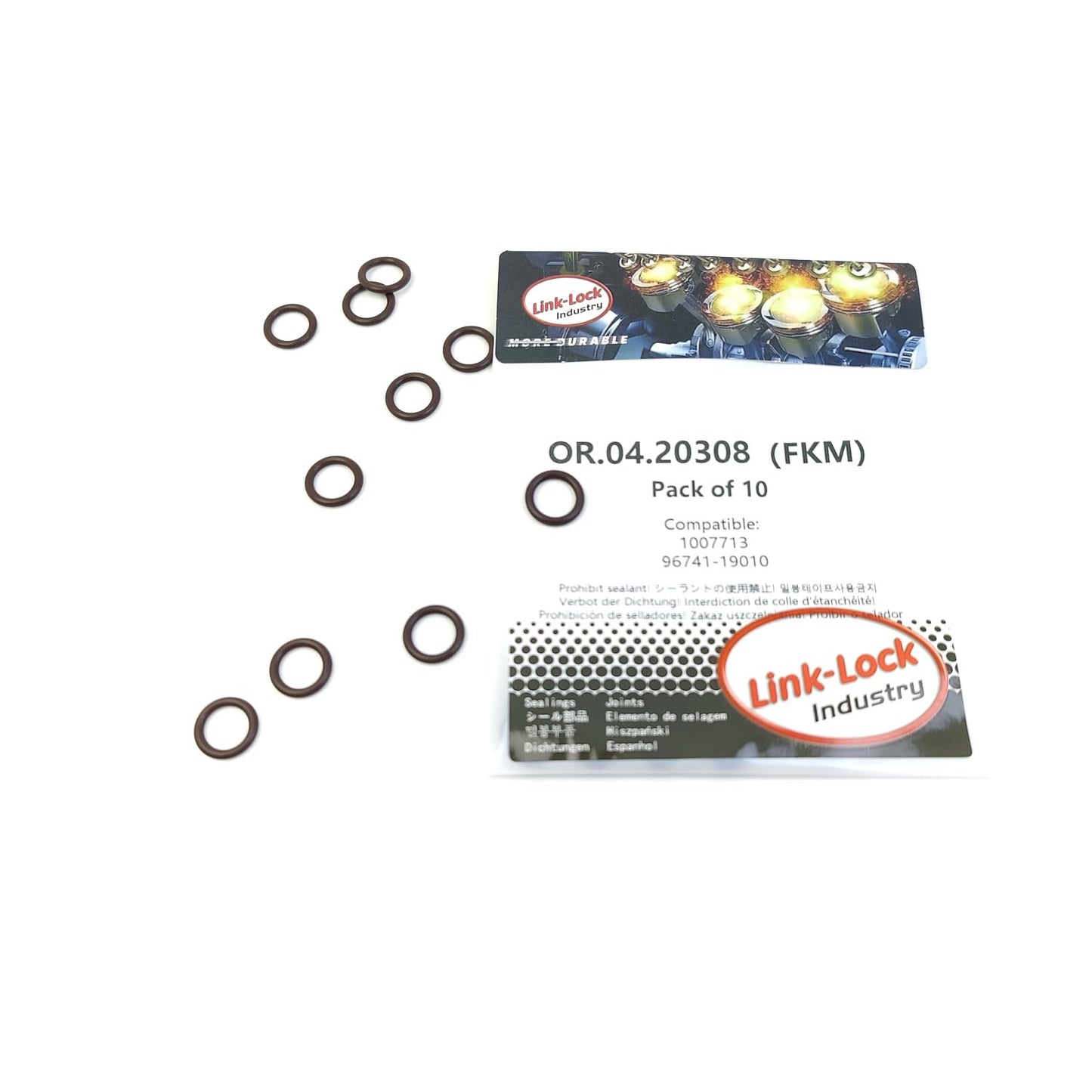 LINK-LOCK 10PCS OR.04.20308 FKM Viton Sealing O-Ring Kit of Oil Dipstick 1007713 96741-19010 for FORD for TOYOTA