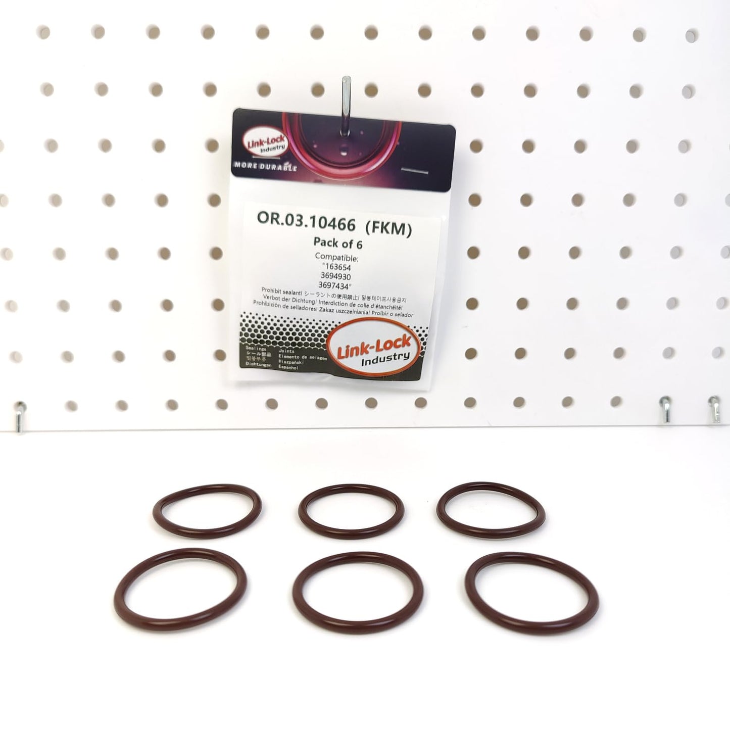 LINK-LOCK 6PCS OR.03.10466 FKM Viton 34×3.5 Sealing Universal O-ring Kit 163654 3694930 3697434 For CUMMINS