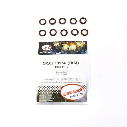 LINK-LOCK 10PCS OR.03.10174 FKM Viton Sealing O-Ring Kit of Coolant pipeline 53013736AA For JEEP-EZB EZH ESD ESG For CHRYSLER-EZH EZB EZD For DODGE- EZC EZH ESG