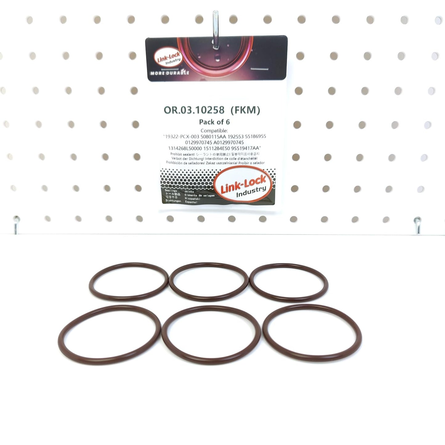 LINK-LOCK 6PCS OR.03.10258 FKM Viton ウォーターポンプOリングキット 19322-PCX-003 5080115AA 192553 55186955 0129970745 A0129970745 1314268L50000 1511284E50 9S519417AA HONDA-K24K20 ACURA-K20A用