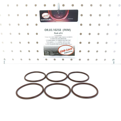 LINK-LOCK 6PCS OR.03.10258 FKM Viton ウォーターポンプOリングキット 19322-PCX-003 5080115AA 192553 55186955 0129970745 A0129970745 1314268L50000 1511284E50 9S519417AA HONDA-K24K20 ACURA-K20A用