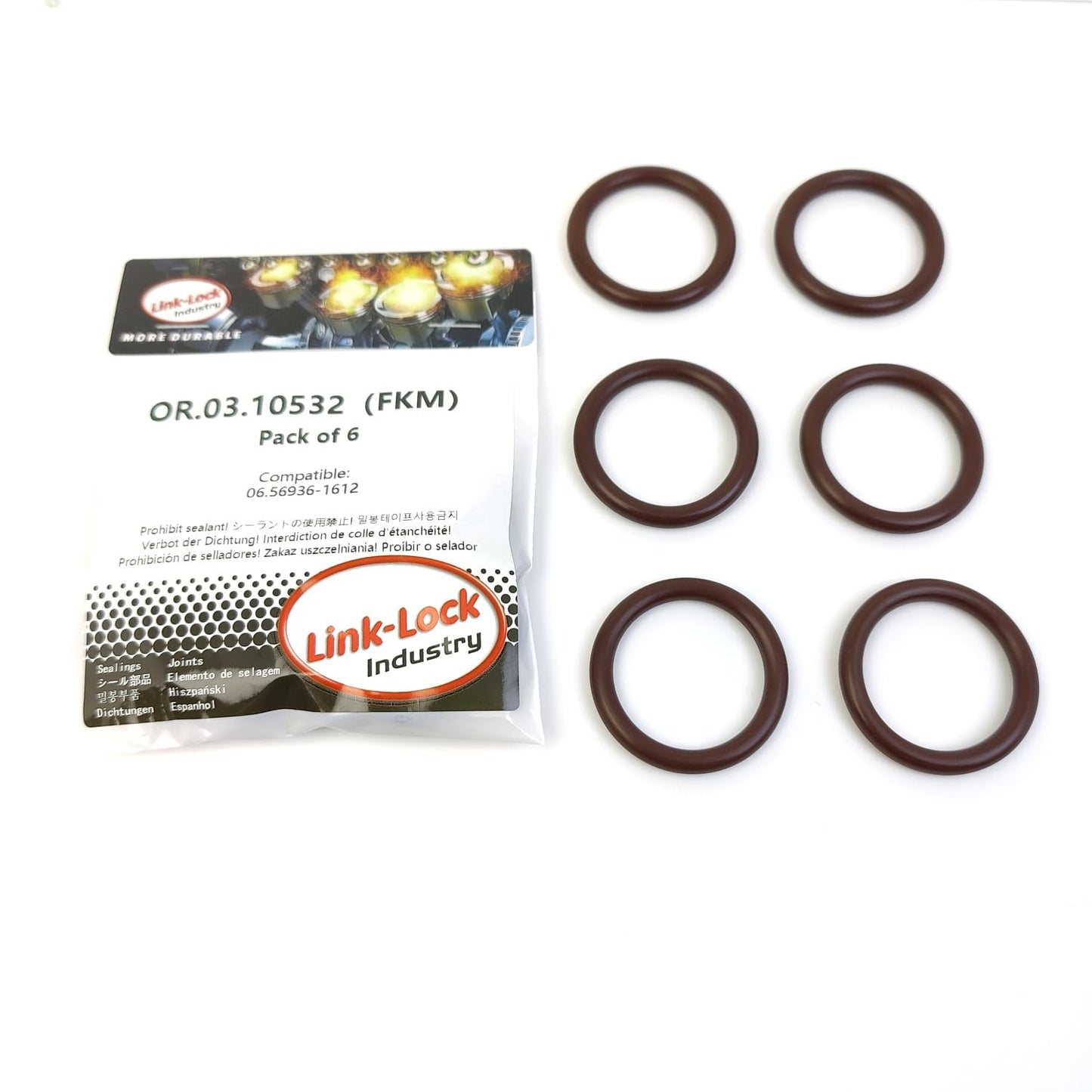 LINK-LOCK 6PCS OR.03.10532 FKM Viton 32×5 Sealing Universal O-Ring Kit 06.56936-1612 For MAN