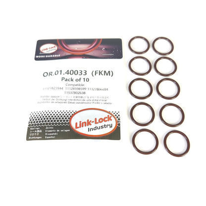 LINK-LOCK 10PCS FKM Viton OR.01.40033  Engine Exhaust pipe O-RING gasket 11127823944 11128598599 11127806691  11537802638 for BMW N47 N57 B37 B47 B57