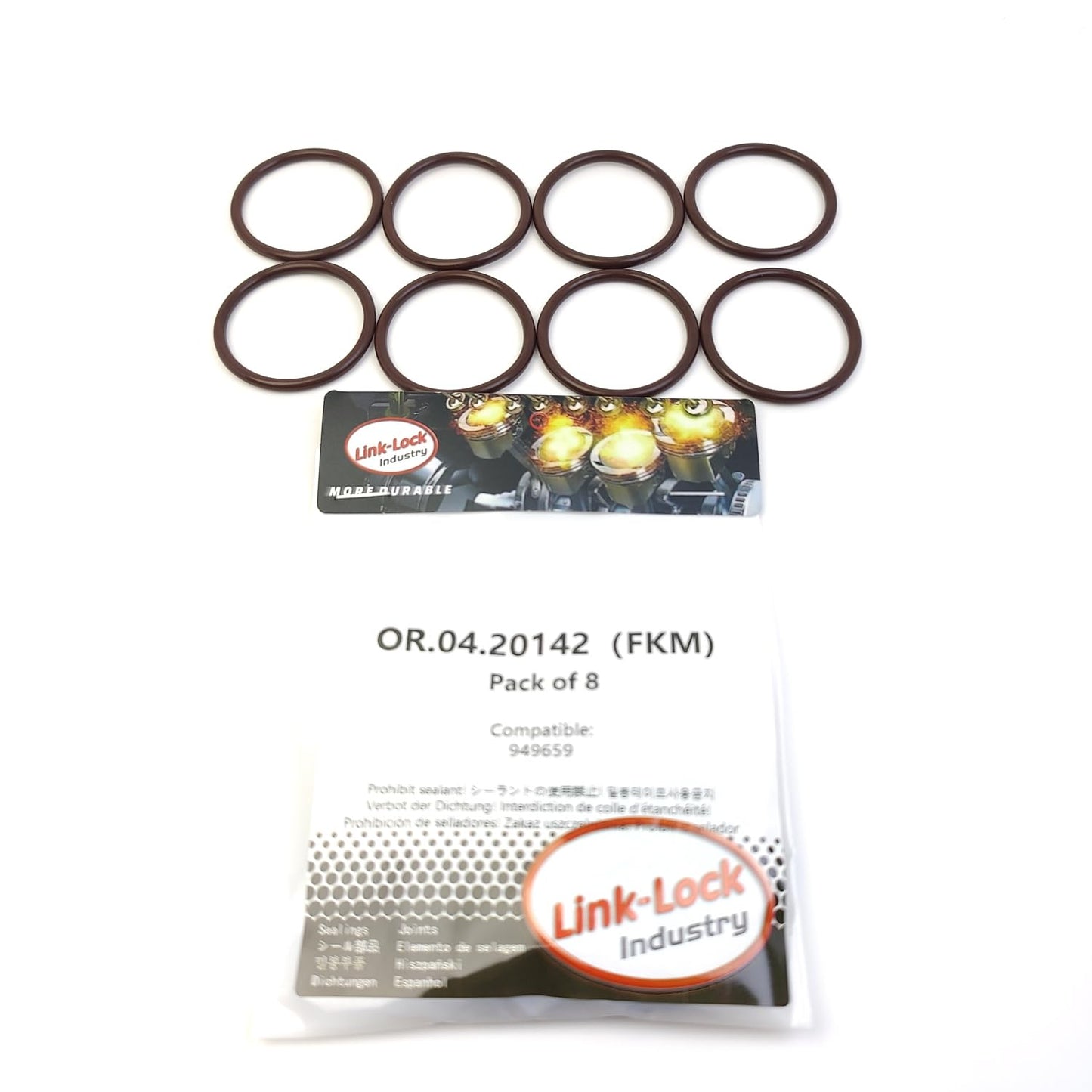 LINK-LOCK 8PCS OR.04.20142 FKM ヴィトンエンジンオイルセパレーター用Oリングキット ボルボ用 949659