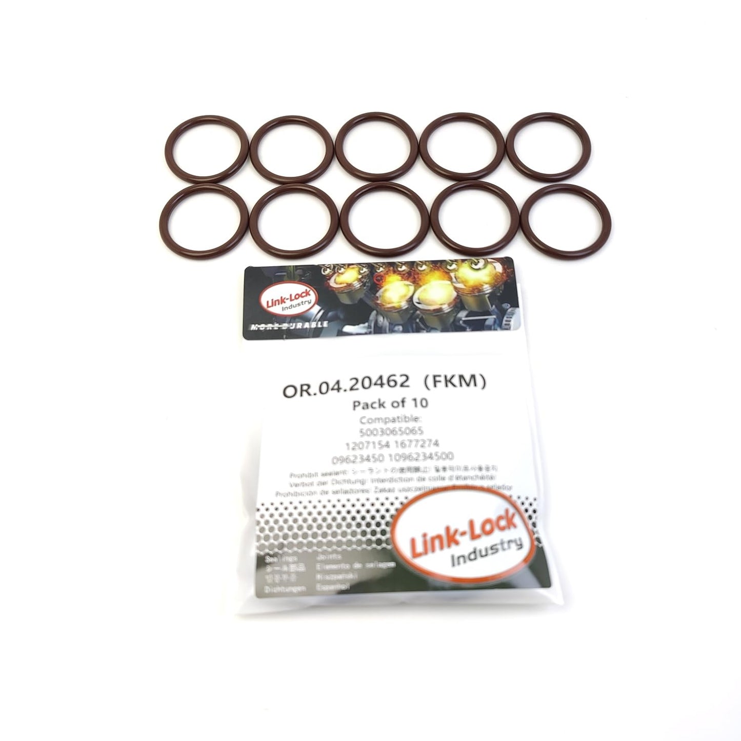LINK-LOCK 10PCS OR.04.20462 FKM Viton Sealing O-Ring Kit of Warm Air Tank 5003065065 1207154 1677274 09623450 1096234500 for CITROEN for FORD for PEUGEOT for RENAULT for TOYOTA