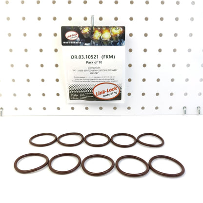 LINK-LOCK 10PCS OR.03.10521 FKM Viton Sealing O-Ring Kit of Cooling water pipe 047121666 99970764140 3201585 20536487 3165747 For AUDI For VW For PORSCHE For VOLVO