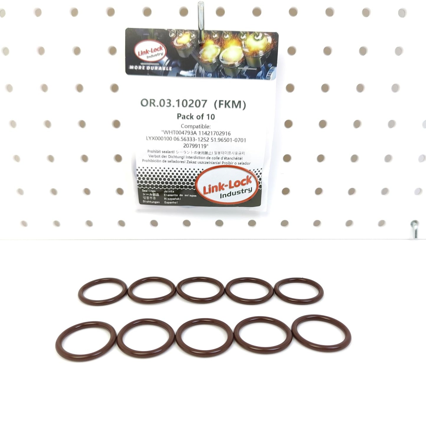 LINK-LOCK 10個 OR.03.10207 FKMバイトン製シーリングOリングキット コモンレール燃料インジェクター用 WHT004793A 11421702916 LYX000100 06.56333-1252 51.96501-0701 20799119 VOLVO用 BMW-S62 M62 M70 M60用 AUDI用